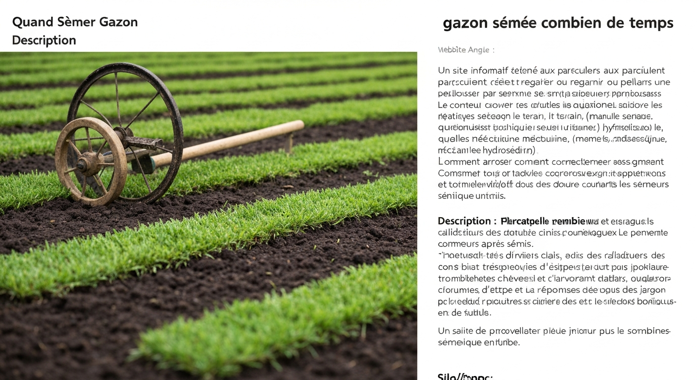 combien de temps semer gazon