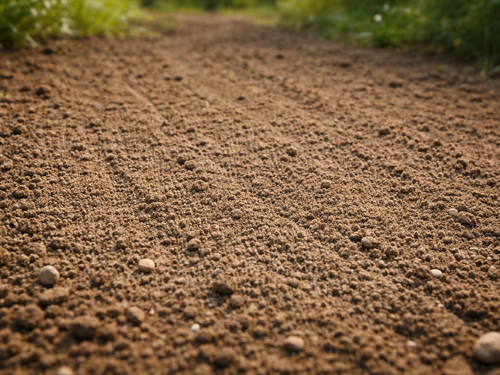 Surface de sol désherbée, terre finement griffée, prête pour semis en surface