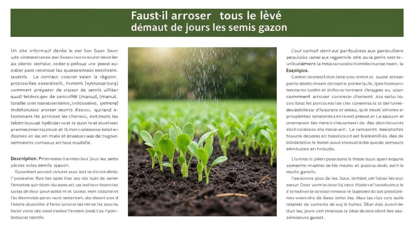 faut il arroser tous les jours les semis gazon